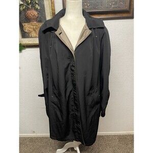 Gallery Woman 1X Hooded Trench Coat Black/Tan